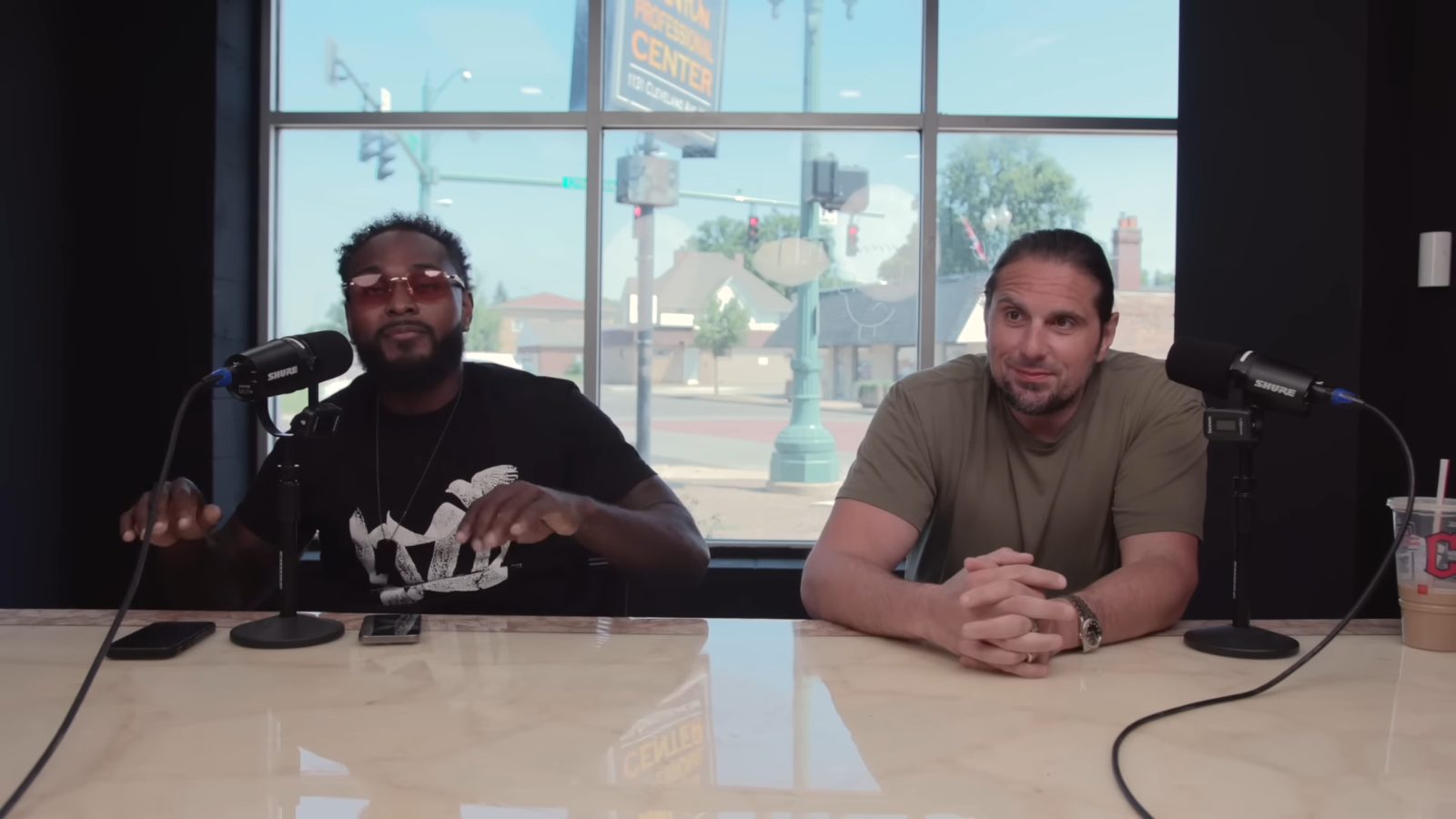 Frank "BountyTank" Frazier and Tony Sylvester on the mics recording HOODBILLEZ